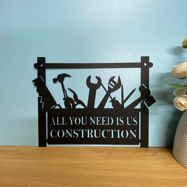 Personalized Carpenter Tool Box Name Metal Sign, Tool Box Monogram Metal Name Sign, Custom Woodworker Metal Sign, Metal Workshop Sign Man Cave Decor